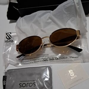 Vintage‎ Gold and Black Oval Sunglasses